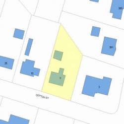 9 Cotton St, Newton MA 02458-2619 plot plan