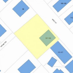 109 West St, Newton MA  02458-1374 plot plan