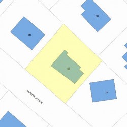 83 Larchmont Ave, Newton MA 02468-2013 plot plan
