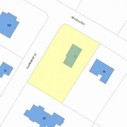 2 Claremont St, Newton MA 02458-1926 plot plan