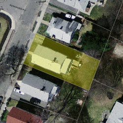 22 Falmouth Rd, Newton MA  02465-1119 aerial view