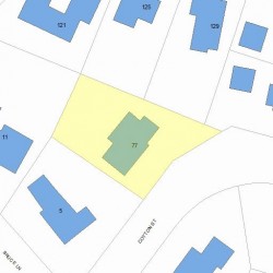 77 Cotton St, Newton MA  02458-2621 plot plan
