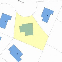 7 Bunny Cir, Newton MA  02458-1922 plot plan