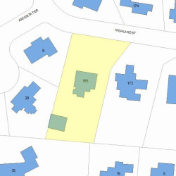 165 Highland St, Newton MA  02465-2431 plot plan