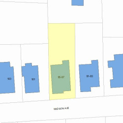 95 Madison Ave, Newton MA  02460-1904 plot plan