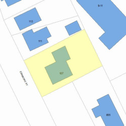 107 Edinboro St, Newton MA  02460-1301 plot plan