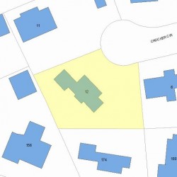 12 Crocker Cir, Newton MA  02465-2410 plot plan