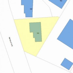 106 Waverley Ave, Newton MA  02458-2401 plot plan