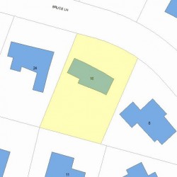16 Bruce Ln, Newton MA 02458-2615 plot plan
