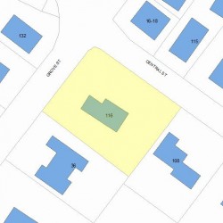 116 Central St, Newton MA 02466-2410 plot plan