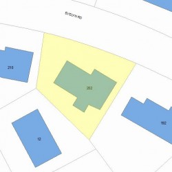 202 Evelyn Rd, Newton MA 02468-1043 plot plan