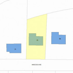 65 Hancock Ave, Newton MA 02459-1746 plot plan