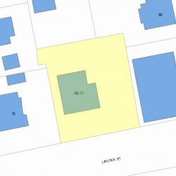 69 Lincoln St, Newton MA  02461-1520 plot plan