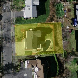 55 Lovett Rd, Newton MA  02459-3107 aerial view