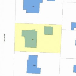 96 Oxford Rd, Newton MA 02459-2406 plot plan