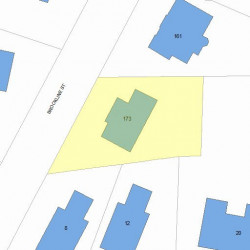 173 Brookline St, Newton MA  02459-2803 plot plan