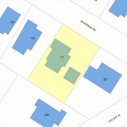116 Dickerman Rd, Newton MA 02461-1304 plot plan