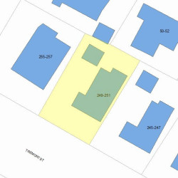 249 Tremont St, Newton MA 02458-2111 plot plan