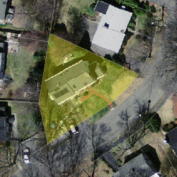 55 Colgate Rd, Newton MA  02462-1304 aerial view