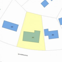 242 Quinobequin Rd, Newton MA  02468-1817 plot plan