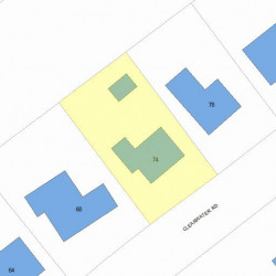 74 Clearwater Rd, Newton MA 02462-1104 plot plan