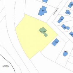 389 Central St, Newton MA 02466-2232 plot plan