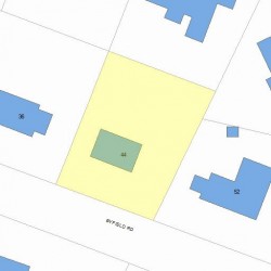44 Byfield Rd, Newton MA  02468-1228 plot plan