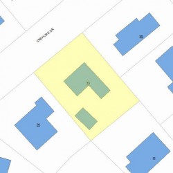 33 Crehore Dr, Newton MA 02462-1108 plot plan