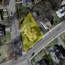 49 Clyde St, Newton MA  02460-2208 aerial view