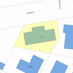 94 Auburn St, Newton MA 02466-2502 plot plan