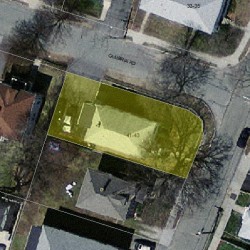 43 Falmouth Rd, Newton MA  02465-1126 aerial view