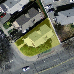 74 Eddy St, Newton MA  02465-2134 aerial view
