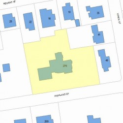 276 Highland St, Newton MA 02465-2715 plot plan