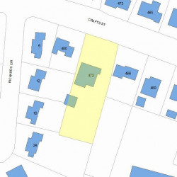 472 Crafts St, Newton MA  02465-1703 plot plan