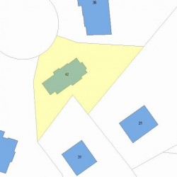 42 Evergreen Cir, Newton MA  02465-2161 plot plan