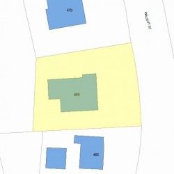 489 Walnut St, Newton MA 02460-2281 plot plan