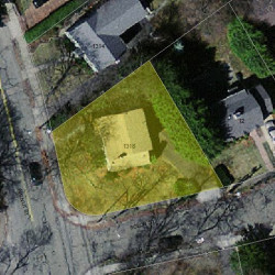 1318 Walnut St, Newton MA 02461-1844 aerial view