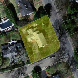 121 Highland St, Newton MA 02465-2430 aerial view