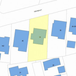 34 Foster St, Newton MA  02460-1511 plot plan