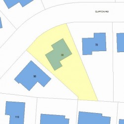 88 Clifton Rd, Newton MA 02459-3147 plot plan