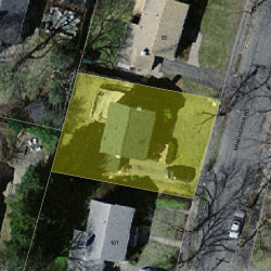 97 Manchester Rd, Newton MA 02461-1132 aerial view