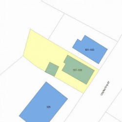 109 Lexington St, Newton MA  02466-1345 plot plan