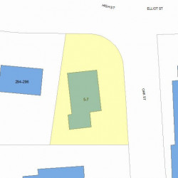 7 Oak St, Newton MA 02464-1407 plot plan