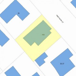 119 Hawthorn St, Newton MA  02458-1239 plot plan