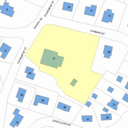 80 Claremont St, Newton MA  02458-1952 plot plan