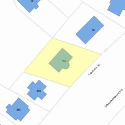 103 Commonwealth Ave, Newton MA  02459 plot plan