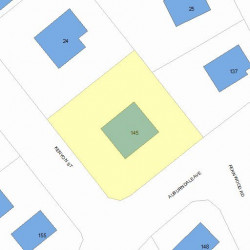 145 Auburndale Ave, Newton MA 02465-1423 plot plan