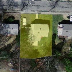72 Parker Ave, Newton MA 02459-2663 aerial view