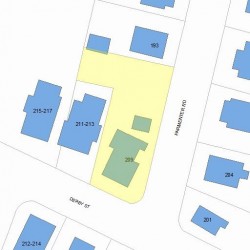 209 Derby St, Newton MA 02465-1005 plot plan