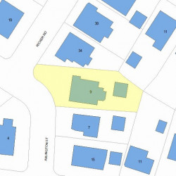 9 Arlington St, Newton MA  02458-2452 plot plan